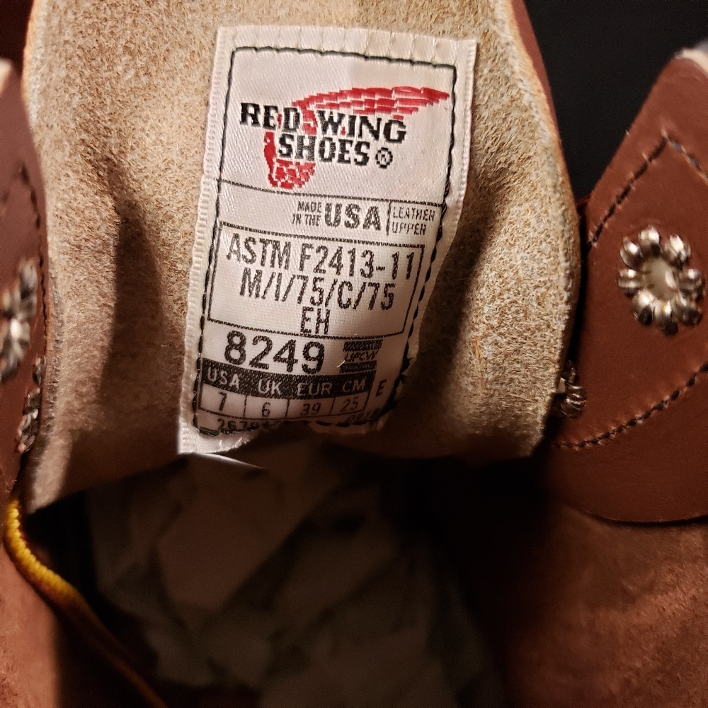 Red Wing Shoes Men's Brown Leather Boots 8249 New - Picture 10 of 14